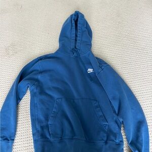 Nike Royal Blue Hoodie with Small White Swoosh